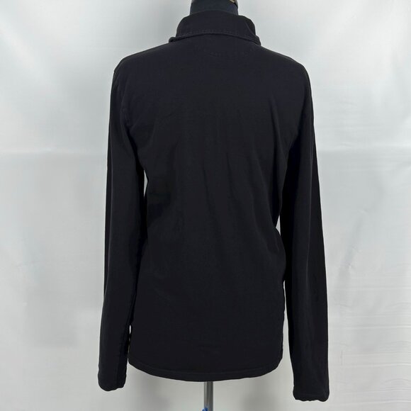 Le 31 by Simons Organic Cotton Long Sleeve Black Polo Shirt Mens Small P/S Size - Picture 4 of 7